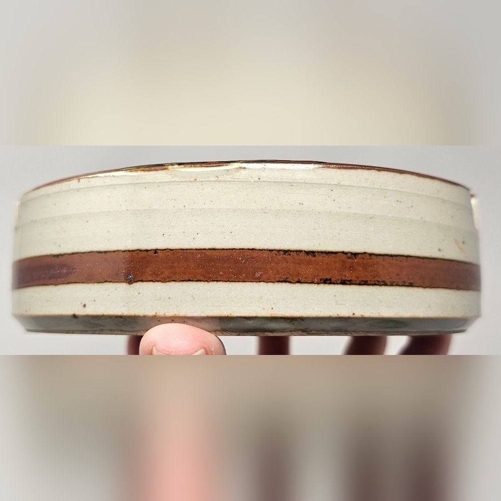 Vintage Hand Crafted Otagiri Original Speckled Stoneware Pottery Floral Ashtray - Picture 6 of 13